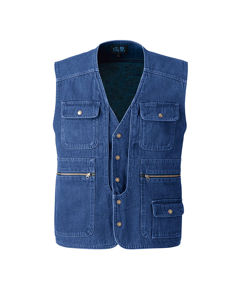 Denim 14 Vest - Indigo blue