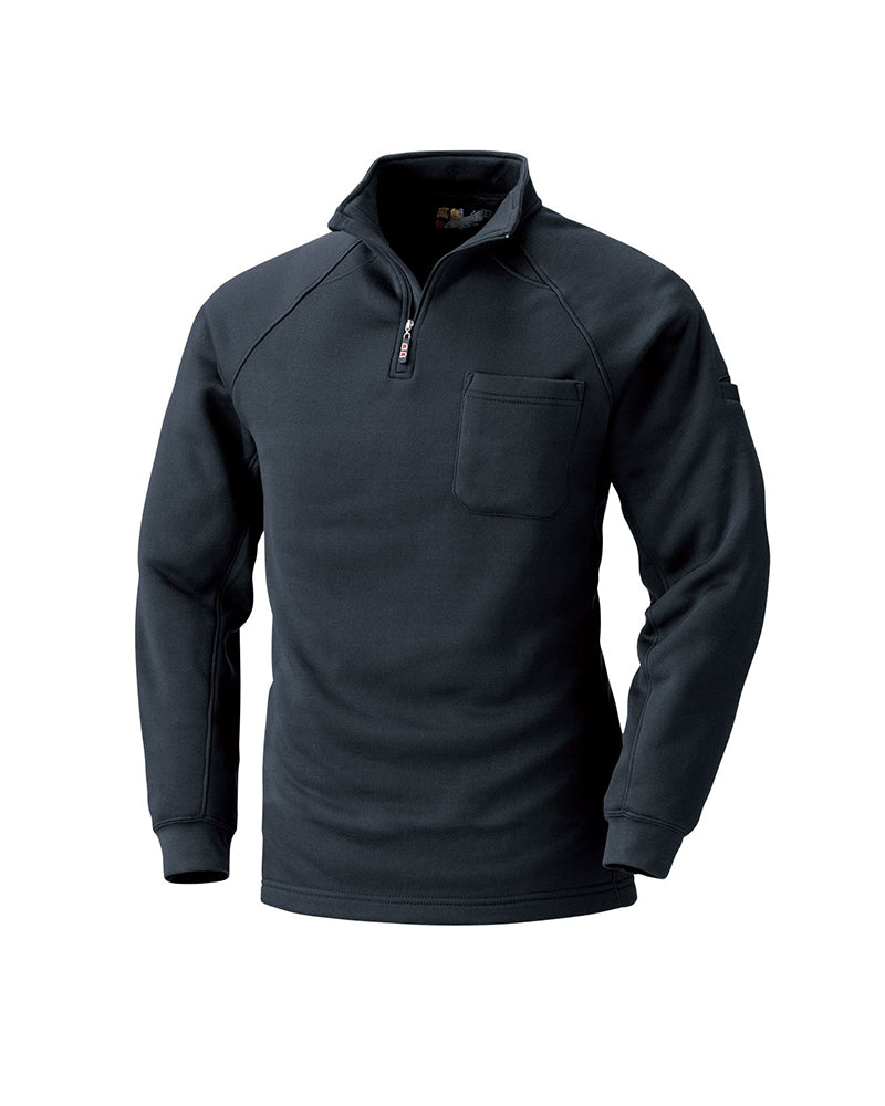 Inside Fleece Zip Up Shirt - Black