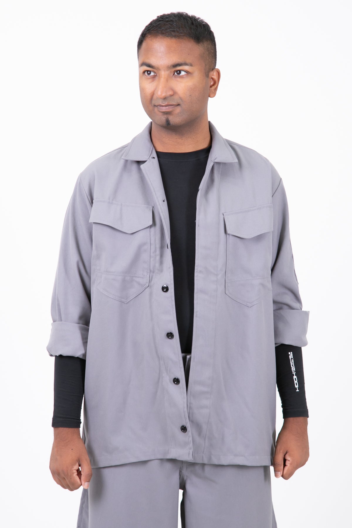 Ultra Smooth Serge 25 Tobi Overshirt_grey_front open